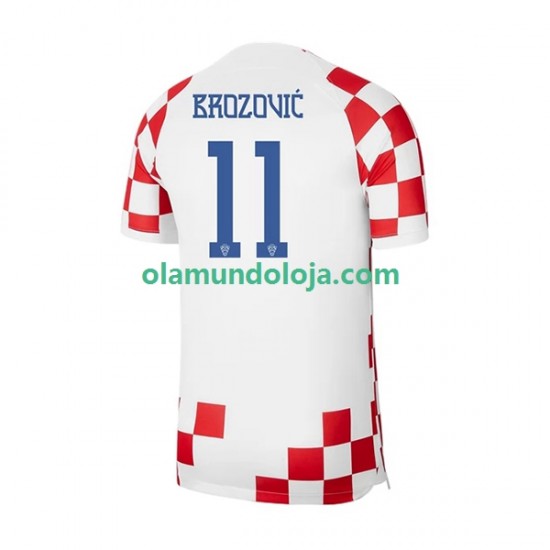 Camisola Croácia Brozovic 11 Homem Equipamento Primeiro Copa do Mundo 2022 Manga Curta